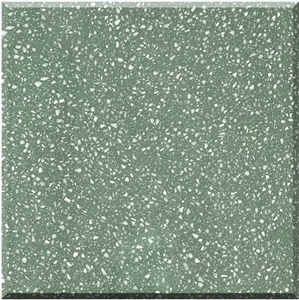 Green Terrazzo Slabs Artificial Stone Polished Tiles