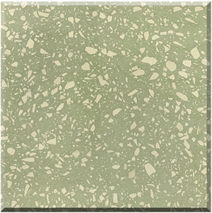 Beautiful Green Terrazzo Tiles Artificial Stone Polished