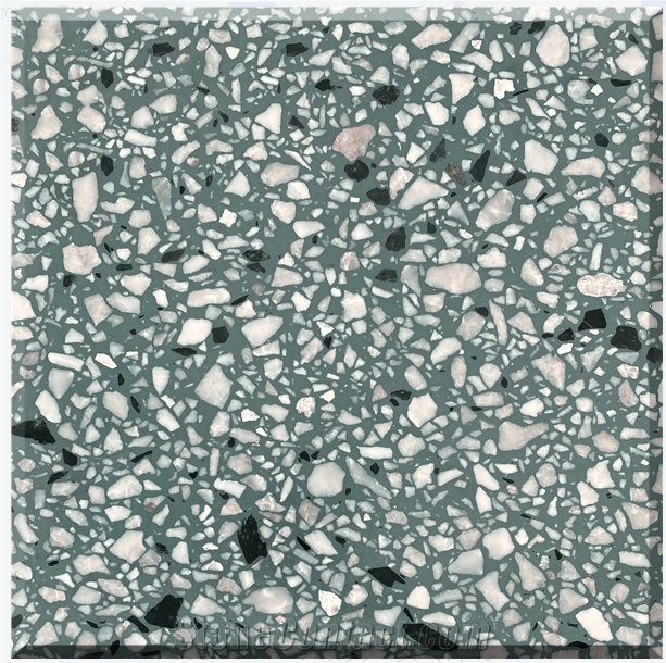 Hot Sale Green Terrazzo Tiles Polished Wall Covering