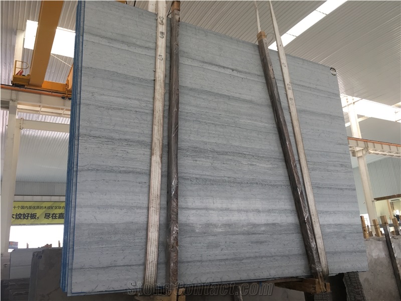 Grey Blue Wood Vein Marble Polished Slabs & Tiles