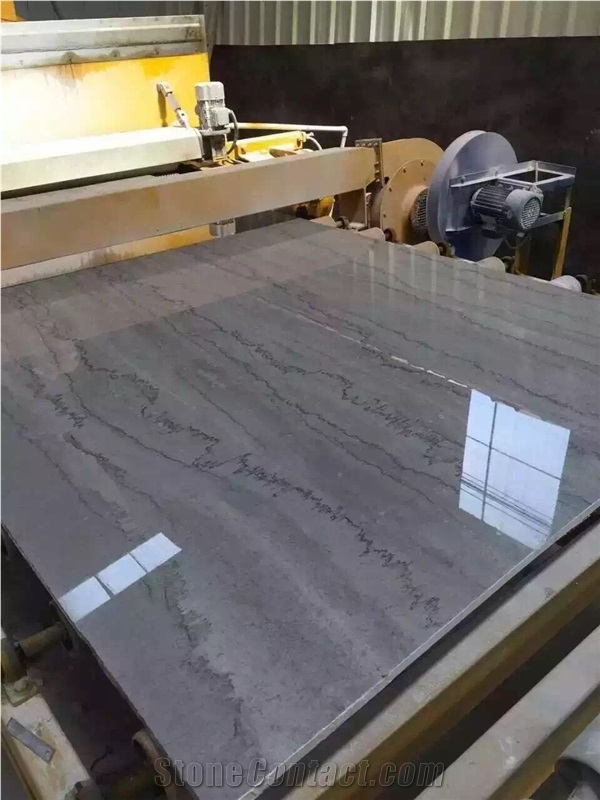 Grey Blue Wood Vein Marble Polished Slabs & Tiles