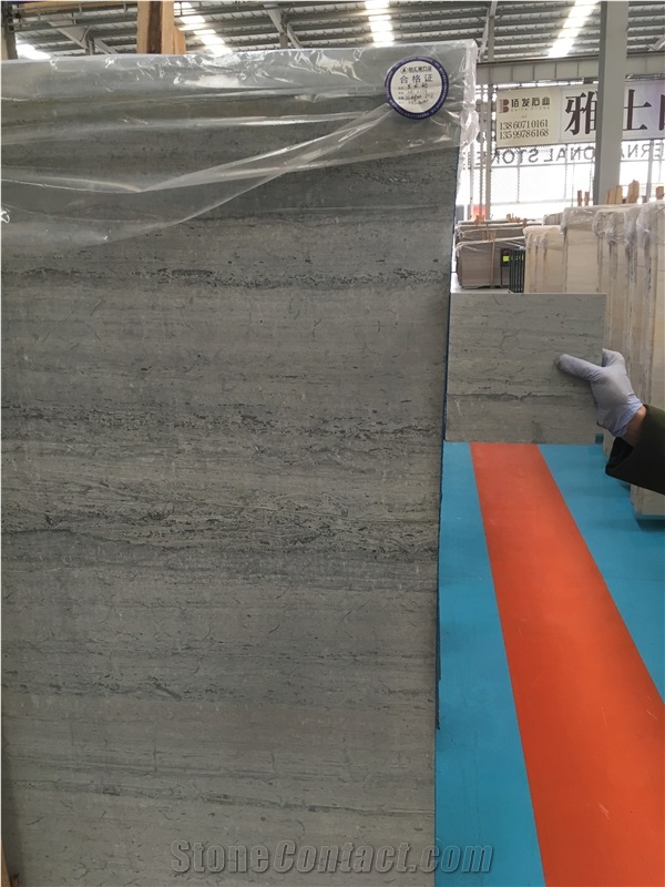 Grey Blue Wood Vein Marble Polished Slabs & Tiles