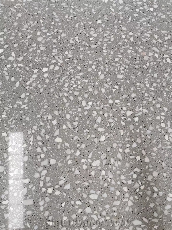 Popular Grey Terrazzo Tiles Artificial Stone Polished