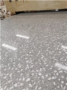 Popular Grey Terrazzo Tiles Artificial Stone Polished