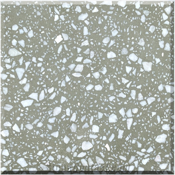 Graceful Grey Terrazzo Tiles Artificial Stone Polished