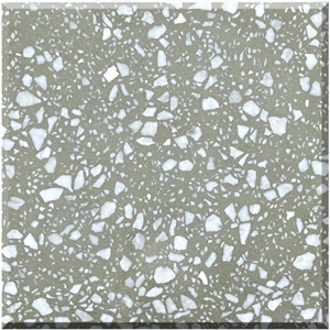 Graceful Grey Terrazzo Tiles Artificial Stone Polished