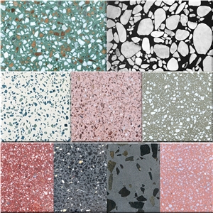 Grey Terrazzo Slabs Artificial Stone Polished Tiles
