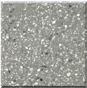 Grey Terrazzo Tiles Polished Floor Covering
