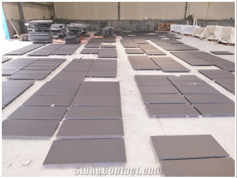 Hebei Black Granite Surface Flamed Water Jet Walling Tiles