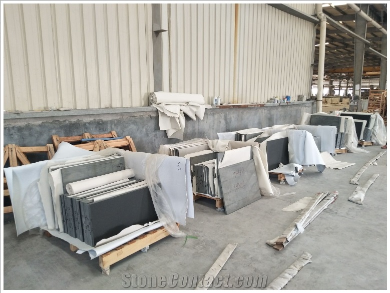Hebei Black Granite Surface Flamed Water Jet Walling Tiles