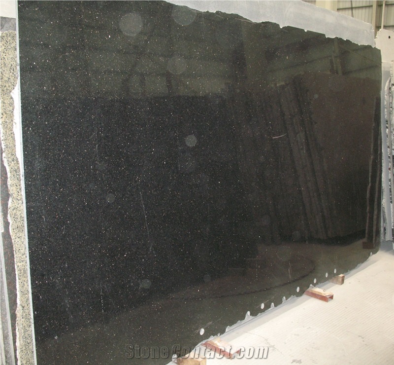 India Black Star Galaxy Granite Polished Tile Slab