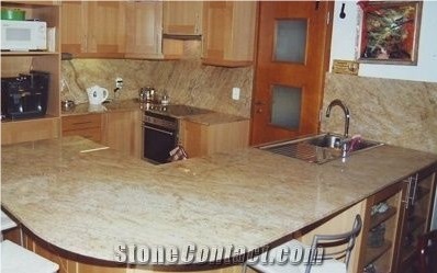 Ivory Raw Silk Granite Beige Polished Countertops