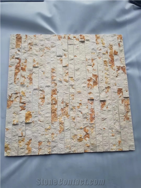 Light Yellow Cultured Stone Beige Feature Wall