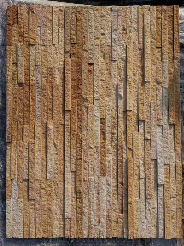 Light Yellow Cultured Stone Beige Feature Wall