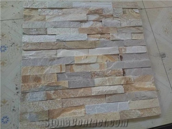 Light Yellow Cultured Stone Beige Feature Wall
