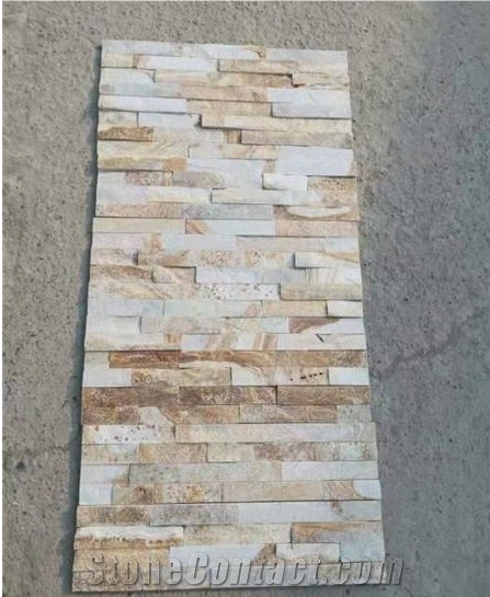 Light Yellow Cultured Stone Beige Feature Wall