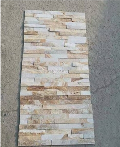 Light Yellow Cultured Stone Beige Feature Wall