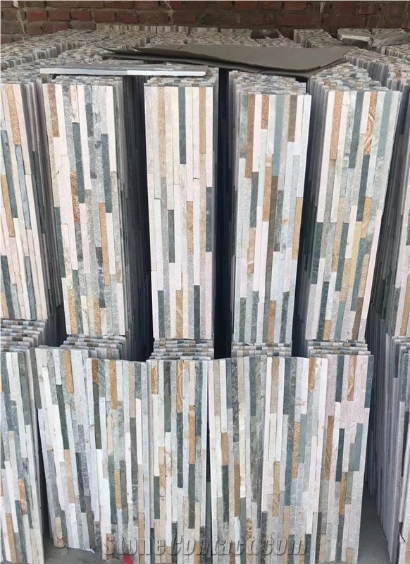 Mixed Color Quartzite Feature Wall Cultured Stone