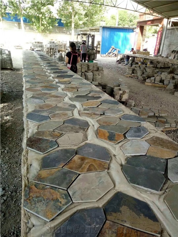 Multicolor Slate Flagstone Paving Walkway Pavers