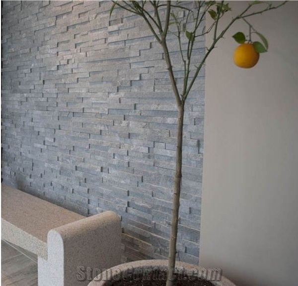 Natural White and Grey Quartzite Cultured Stone