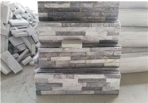Natural White and Grey Quartzite Cultured Stone