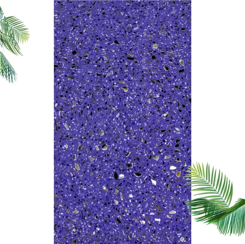 New Blue Terrazzo Tiles Artificial Stone Polished