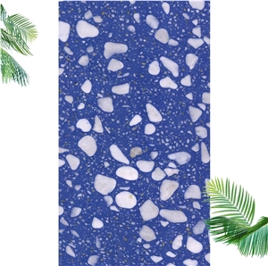 Wholesale Blue Terrazzo Tiles  Artificial Stone Polished