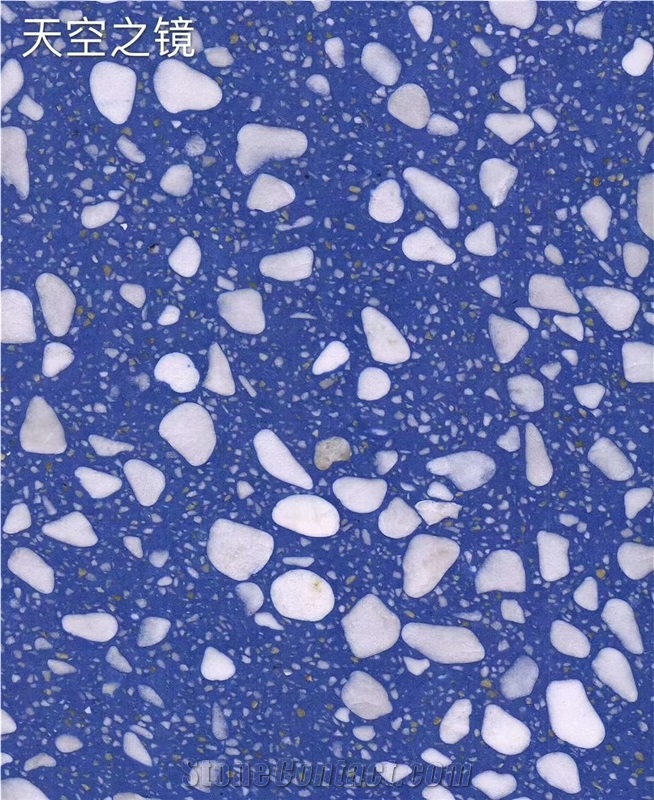 Wholesale Blue Terrazzo Tiles  Artificial Stone Polished