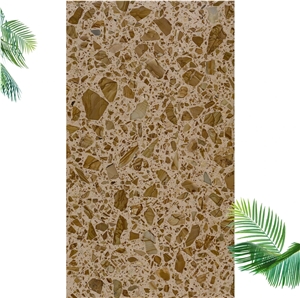 New Brown Terrazzo Slabs Artificial Stone Polished Tiles