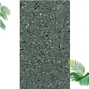 New Green Terrazzo Slabs Artificial Stone Polished Tiles