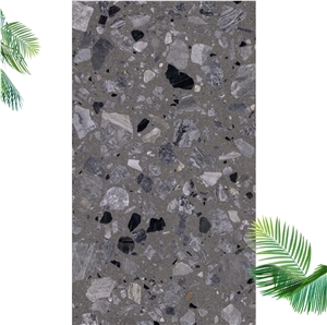 New Grey Terrazzo Slabs Artificial Stone Polished Tiles
