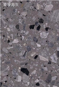 New Grey Terrazzo Slabs Artificial Stone Polished Tiles