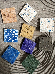 New Grey Terrazzo Slabs Artificial Stone Polished Tiles