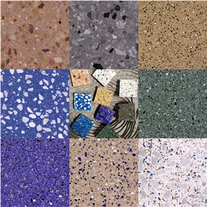 New Grey Terrazzo Slabs Artificial Stone Polished Tiles