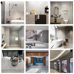 New Grey Terrazzo Slabs Artificial Stone Polished Tiles