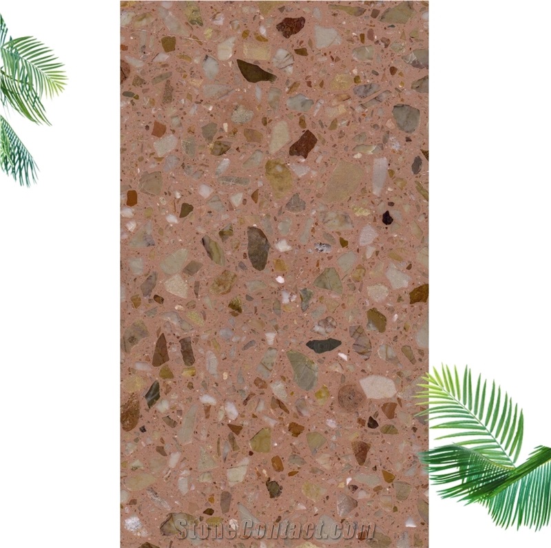 New Pink Terrazzo Tiles Artificial Stone