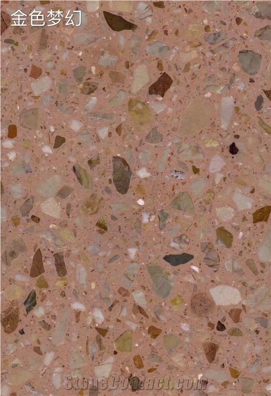 New Pink Terrazzo Tiles Artificial Stone