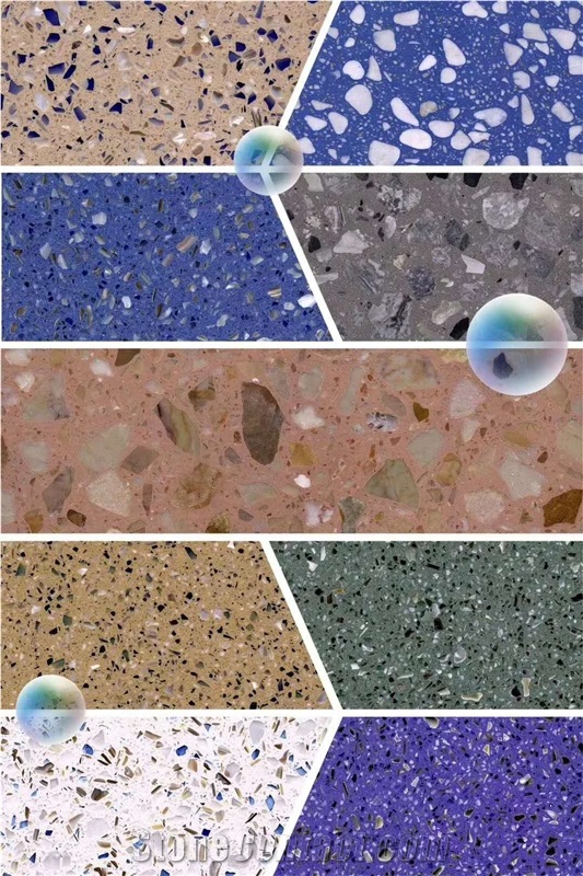 New Pink Terrazzo Tiles Artificial Stone
