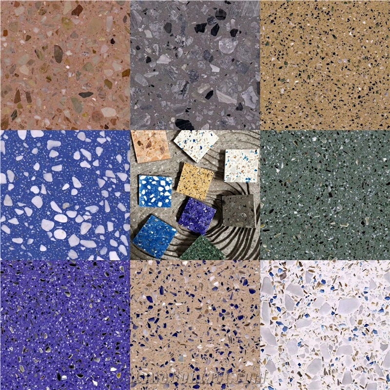 New Pink Terrazzo Tiles Artificial Stone