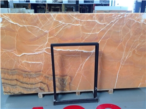 Orange Onyx Polished Wall Cladding Interior Design