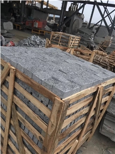 Padang Black G654 Granite Paving Tiles Cobble&Cube