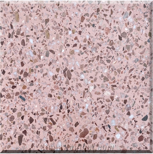 Pink Terrazzo Slabs Artificial Stone