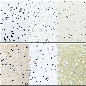 Pink Terrazzo Tiles Artificial Stone Polished