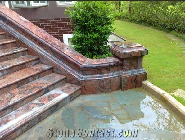 Red Multicolor India Granite Polished Countertops