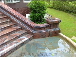 Red Multicolor India Granite Polished Countertops