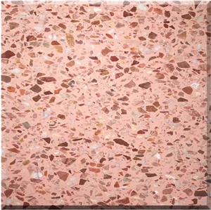 Red Terrazzo Tiles Artificial Stone Polished