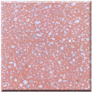 Red Terrazzo Slabs China Artificial Stone Polished Tiles