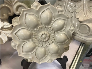 Royal Beige Marble Wall Reliefs, Pedestal Column