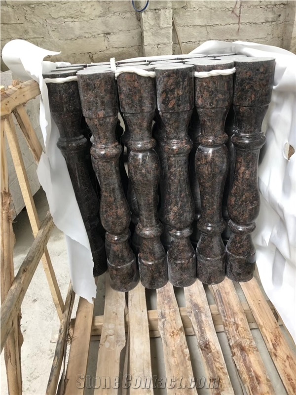 Tan Brown India Granite Polished Staircase Balustrade