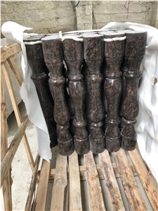 Tan Brown India Granite Polished Staircase Balustrade